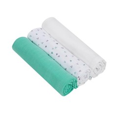 Clevamama Clevamama Bamboo Muslin Cloth Grey/Mint