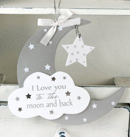 Moon & Cloud Hanging Plaque