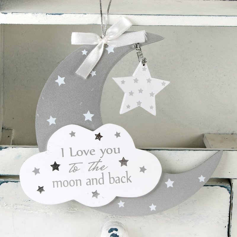 Moon & Cloud Hanging Plaque