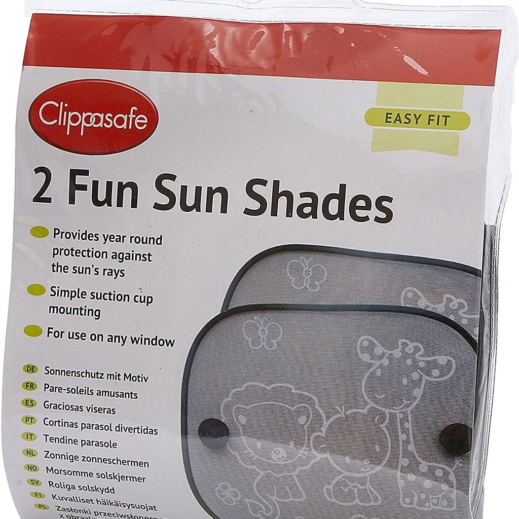 Clippasafe Clippasafe 2 Fun Sun Shades Black- Safari
