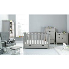 Obaby Stamford Luxe Sleigh 5 Piece Room Set – Warm Grey