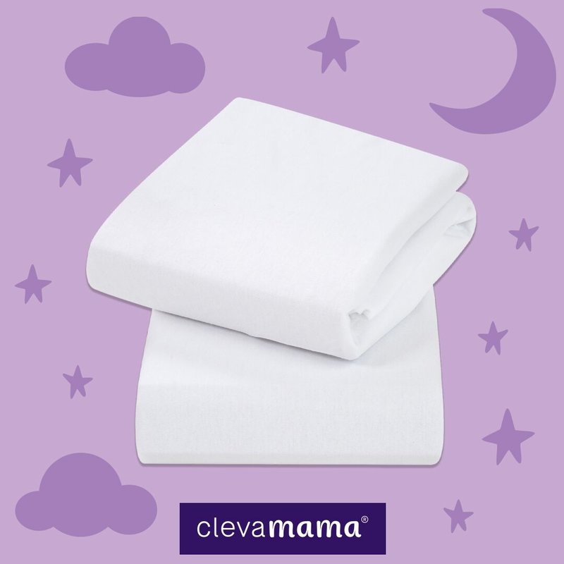 Clevamama Clevamama Fitted Sheets Cotbed White