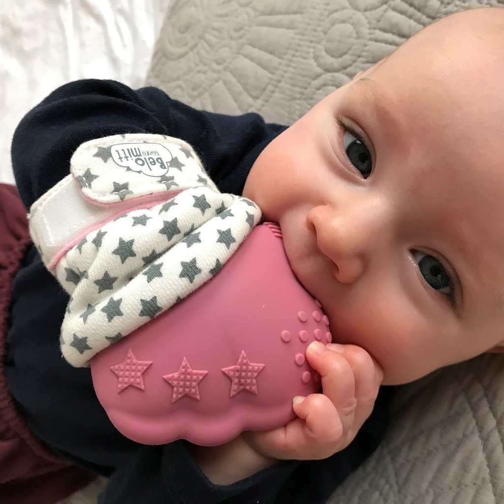 Belo Teething Mitt Pink