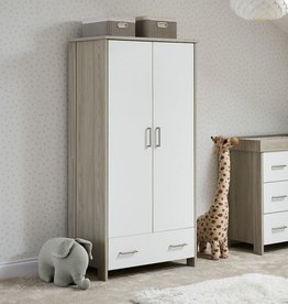 Obaby Obaby Nika Double Wardrobe – Grey Wash with White