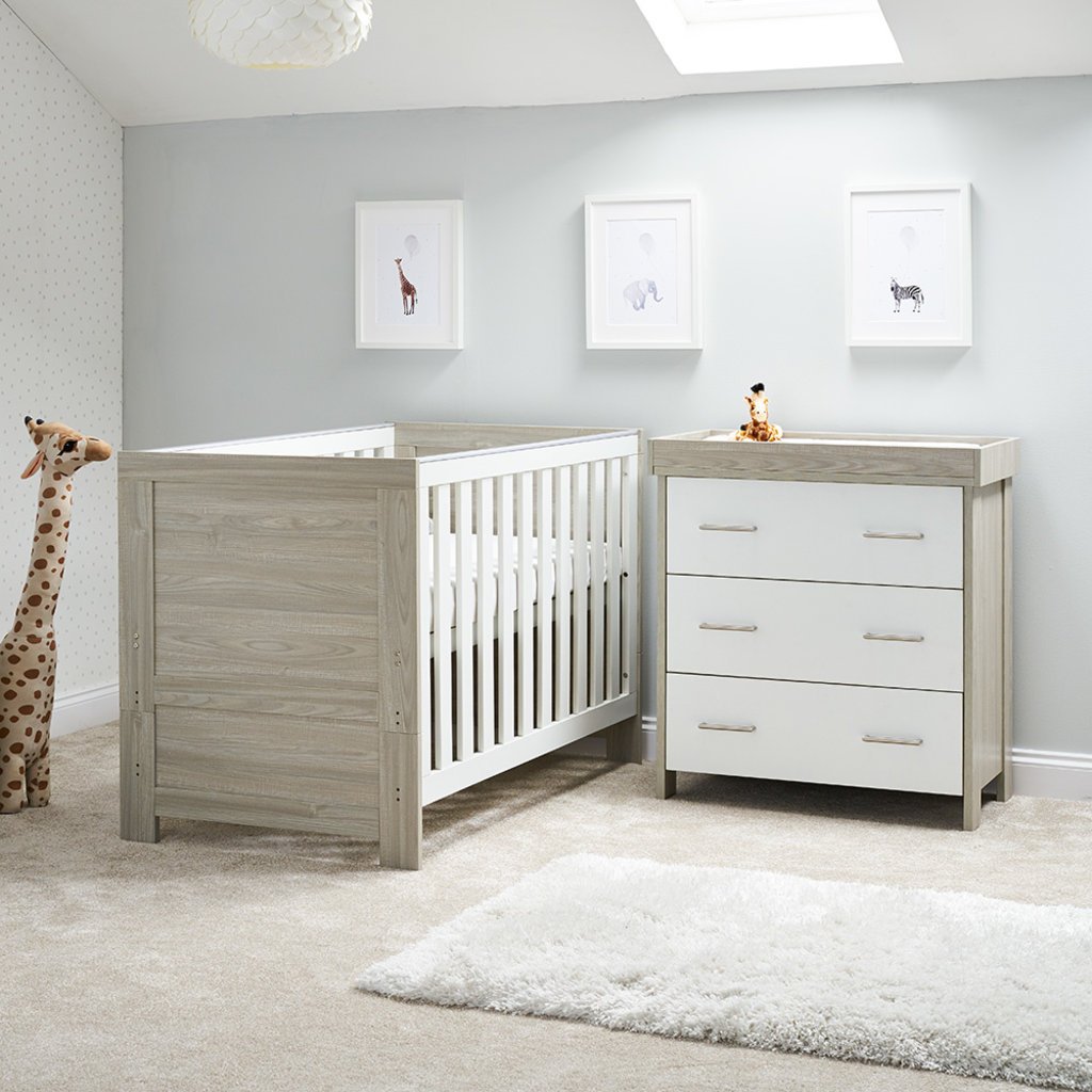Obaby Obaby Nika 2 Piece Room Set – Grey Wash with White