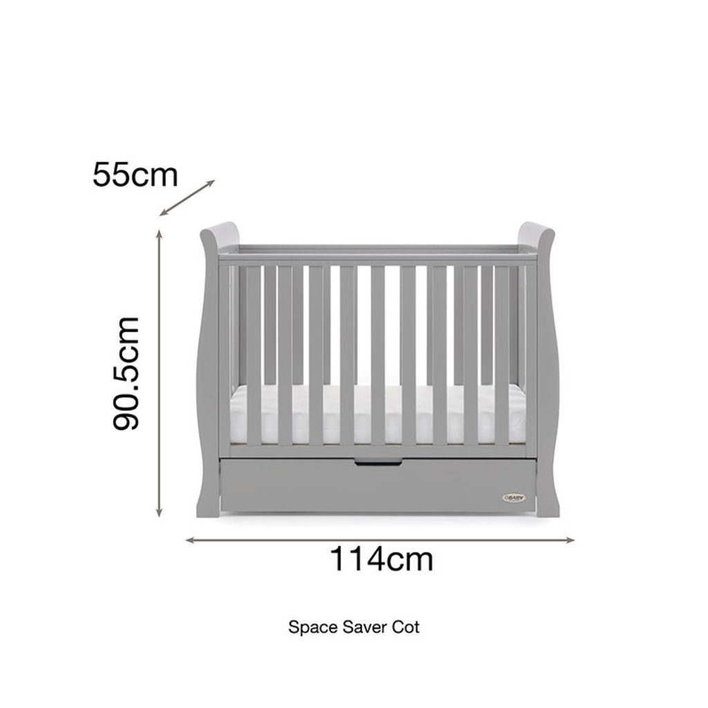 Obaby Obaby Stamford Space Saver Cot - Warm Grey