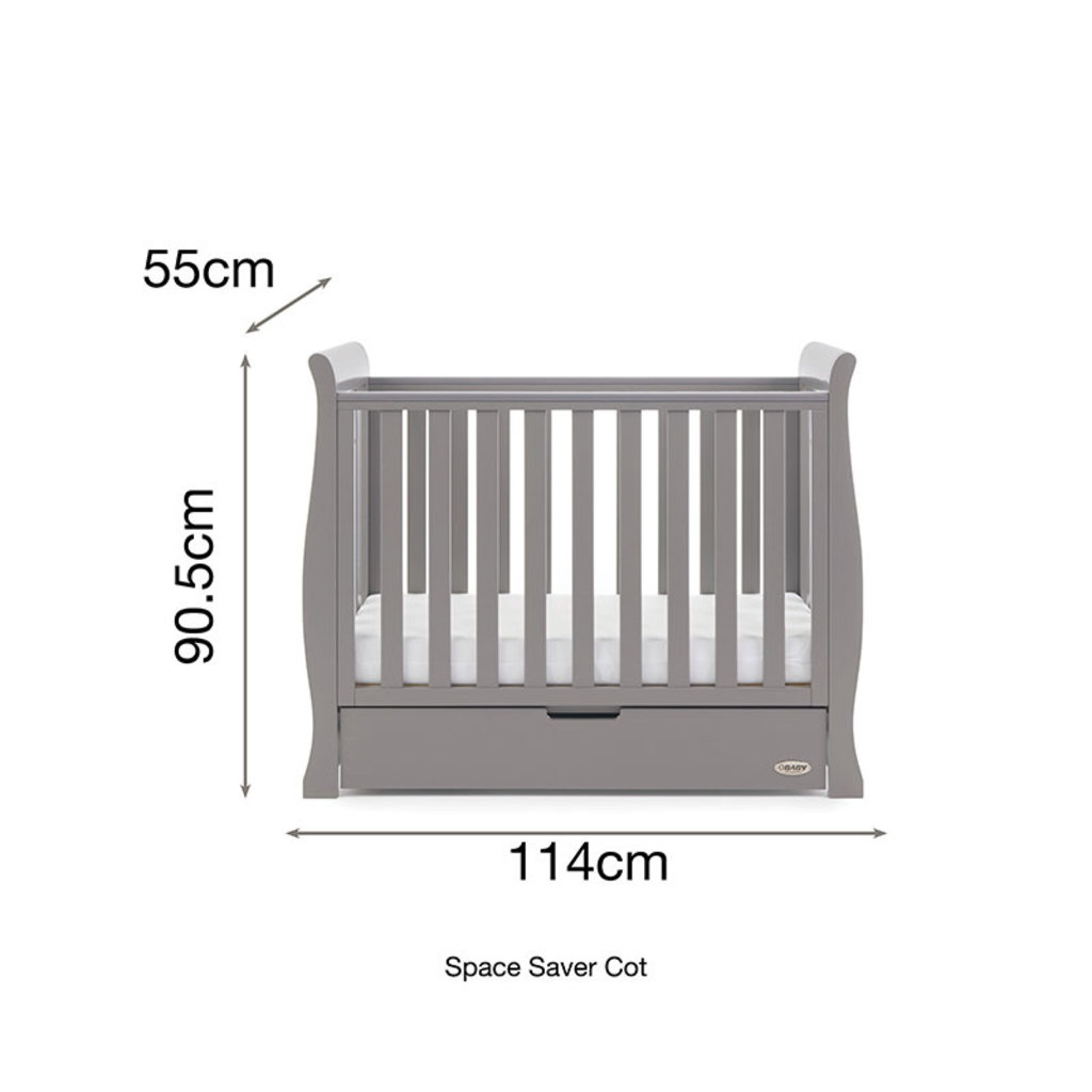 Obaby Obaby Stamford Space Saver Cot - Taupe Grey