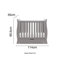 Obaby Obaby Stamford Space Saver Cot - Taupe Grey