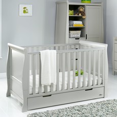 Obaby Obaby Stamford Classic Sleigh Cot Bed – Warm Grey