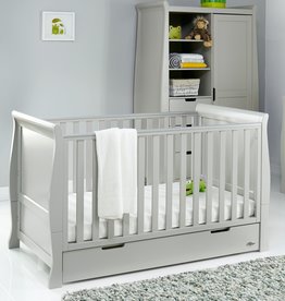 Obaby Obaby Stamford Classic Sleigh Cot Bed – Warm Grey