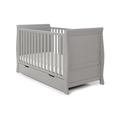 Obaby Obaby Stamford Classic Sleigh Cot Bed – Warm Grey