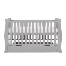 Obaby Obaby Stamford Classic Sleigh Cot Bed – Warm Grey