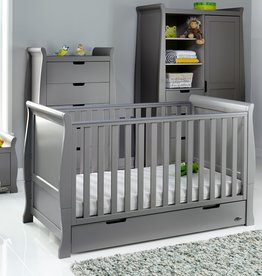Obaby Obaby Stamford Classic Sleigh Cot Bed – Taupe Grey