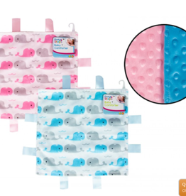 First Steps Blue/Pink Whale Baby Comforter Taggie