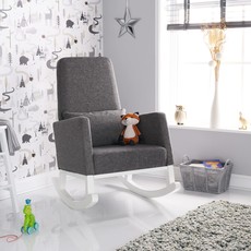 Obaby Obaby - High Back Rocking Chair – White with Grey Cushion