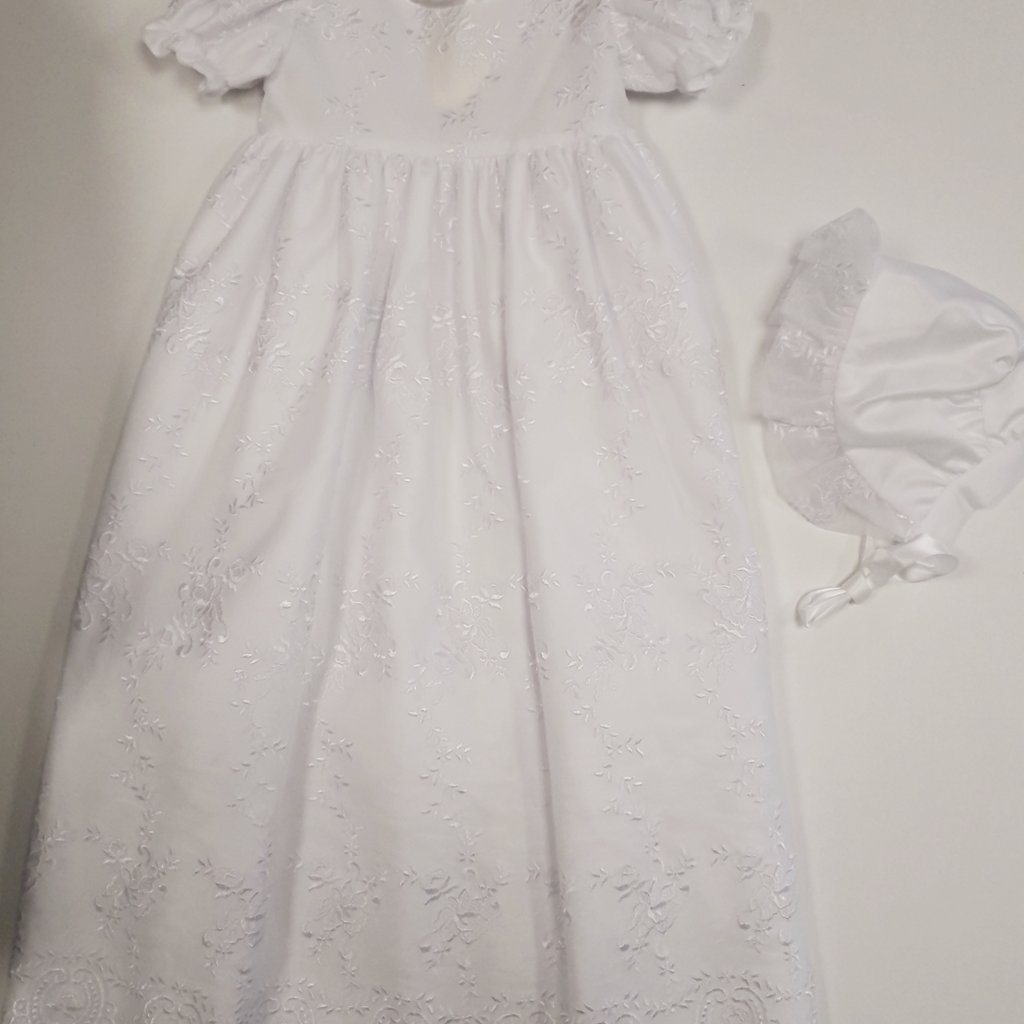 Visara Christening Gown 6-12 Rose Bud