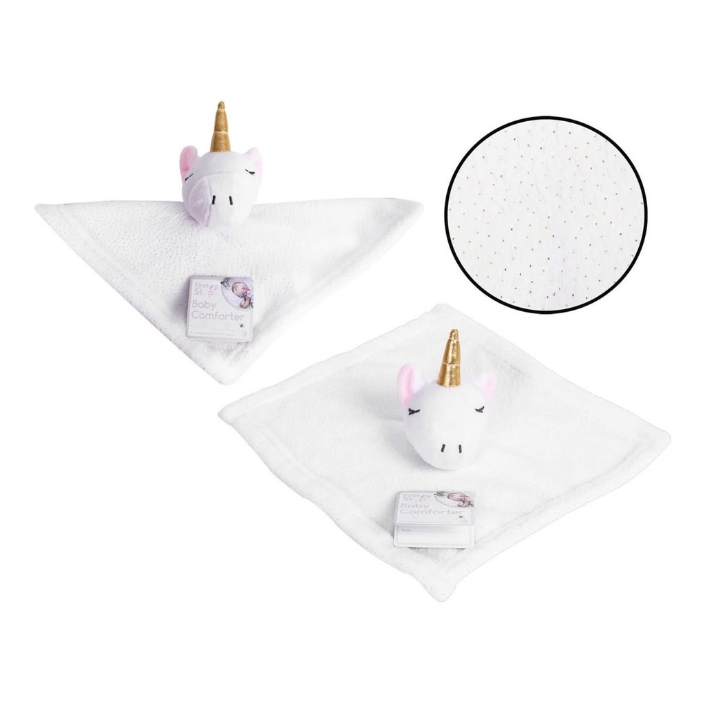 First Steps Unicorn Design Baby Comforter