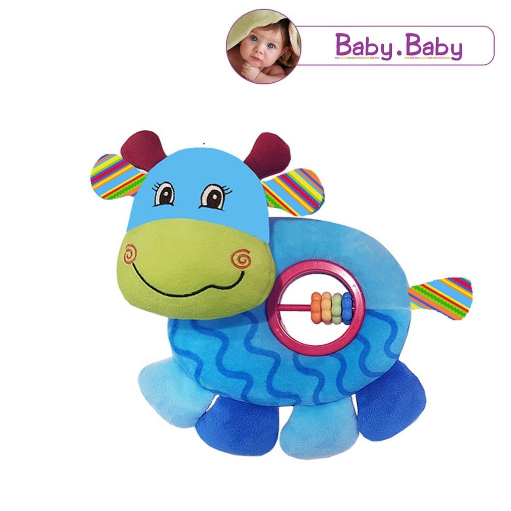 Baby Bow Baby Cow Belly Rattle Toy