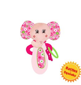 Baby Bow Baby Elephant Hand Squeak Toy Pink