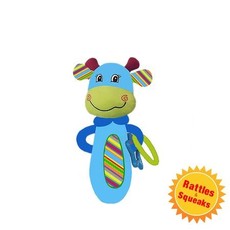 Baby Bow Baby Cow  Hand Squeak Toy Blue