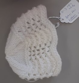 Knitted Christening Hat White- 0-3m -Pattern