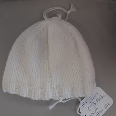 Knitted Christening Hat 0-3 m White