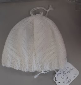Knitted Christening Hat 0-3 m White