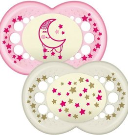 Mam MAM Original Night Soother Pink 12m+ 2PK