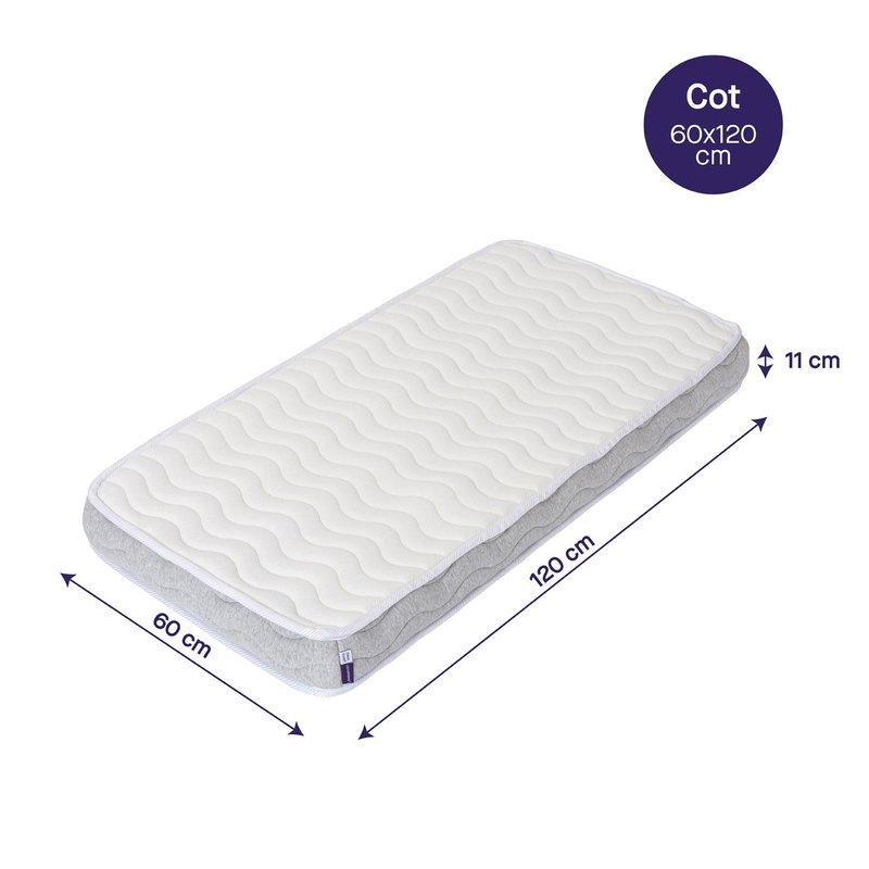 Clevamama Clevafoam Pocket Sprung Mattress 60 x 120 Cot Size