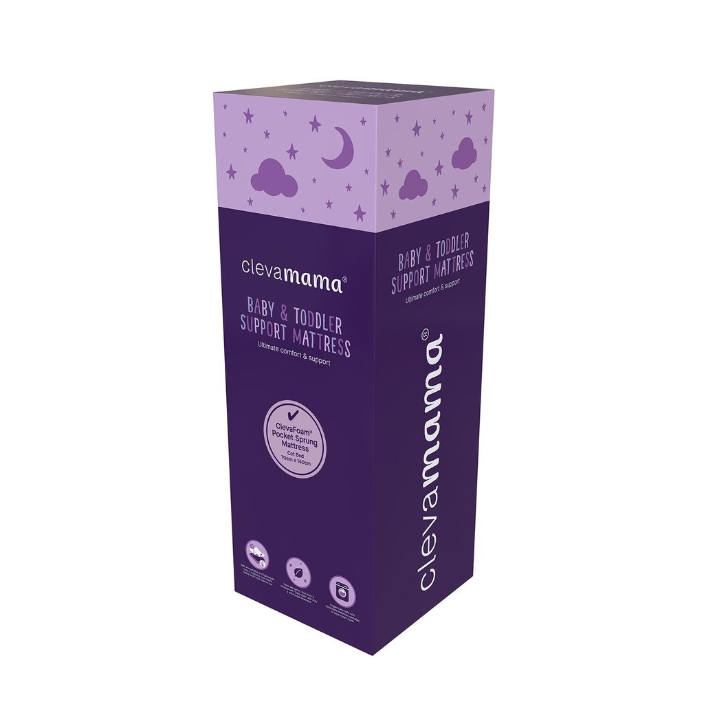 Clevamama Clevafoam Pocket Sprung Mattress 60 x 120 Cot Size