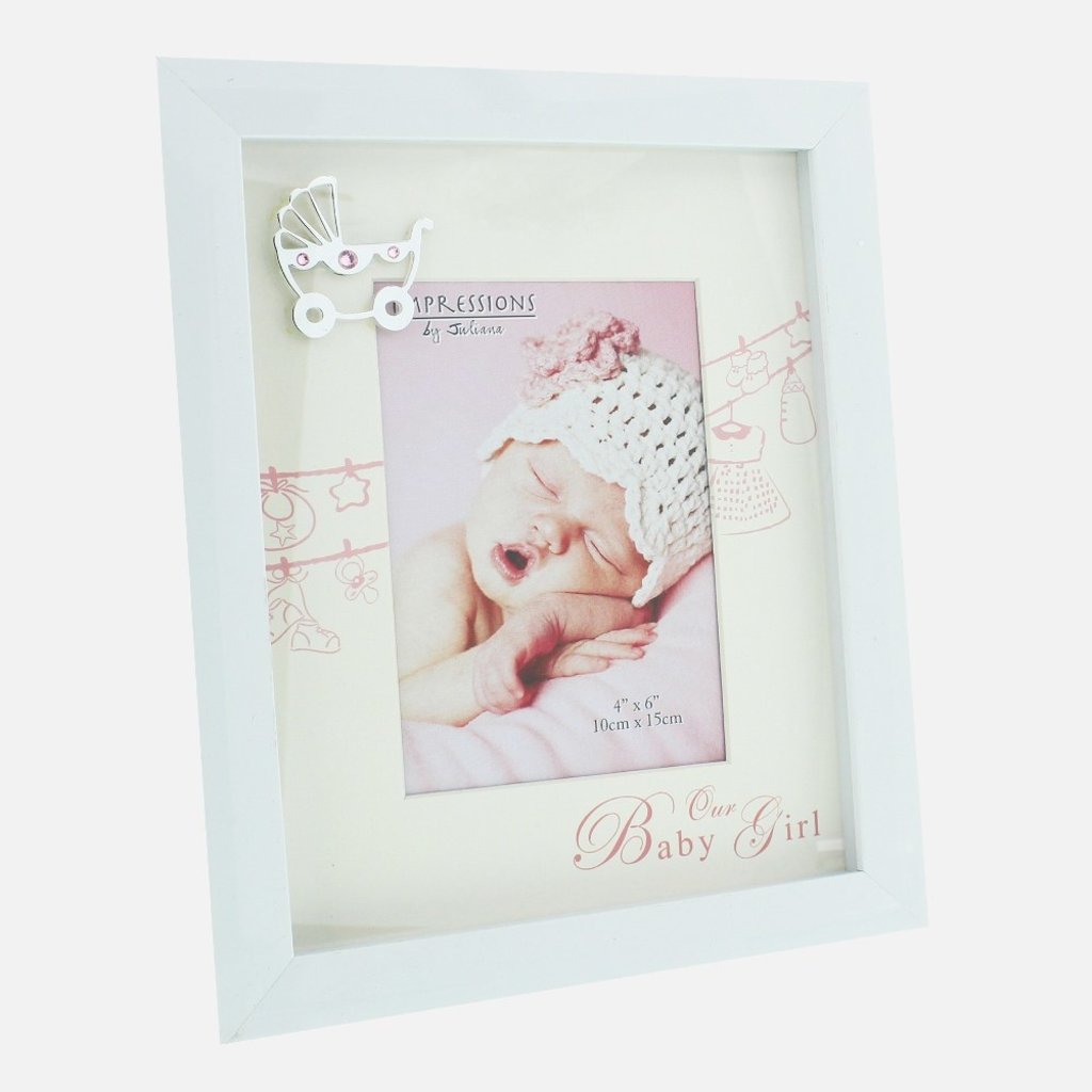 White Our Baby Girl Frame