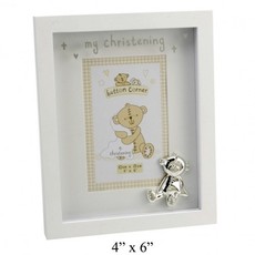Button Corner Photo Frame & Icon "My Christening" 4" x 6"