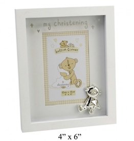 Button Corner Photo Frame & Icon "My Christening" 4" x 6"
