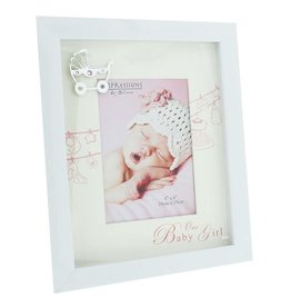 White Baby Frame with Mount & Icon- Baby Girl
