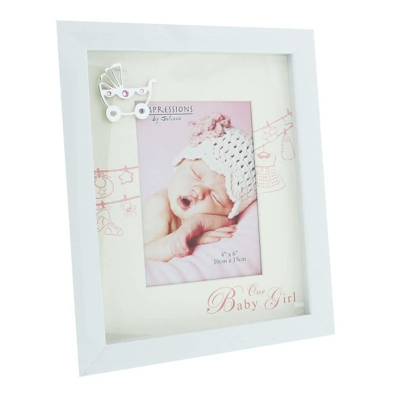 White Baby Frame with Mount & Icon- Baby Girl