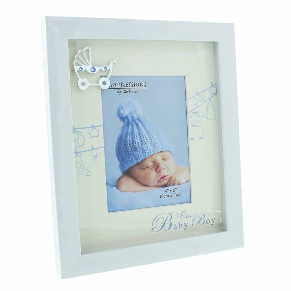 White Baby Frame with Mount & Icon- Baby Boy