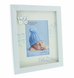 White Baby Frame with Mount & Icon- Baby Boy