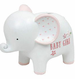 Petit Cheri Collection Resin Money Box Elephant- Baby GIrl