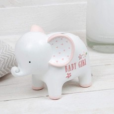 Petit Cheri Collection Resin Money Box Elephant- Baby GIrl