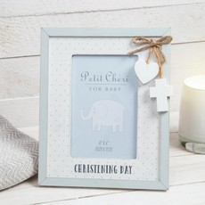 Petit Cheri Christening Photo Frame Blue 4" x 6"
