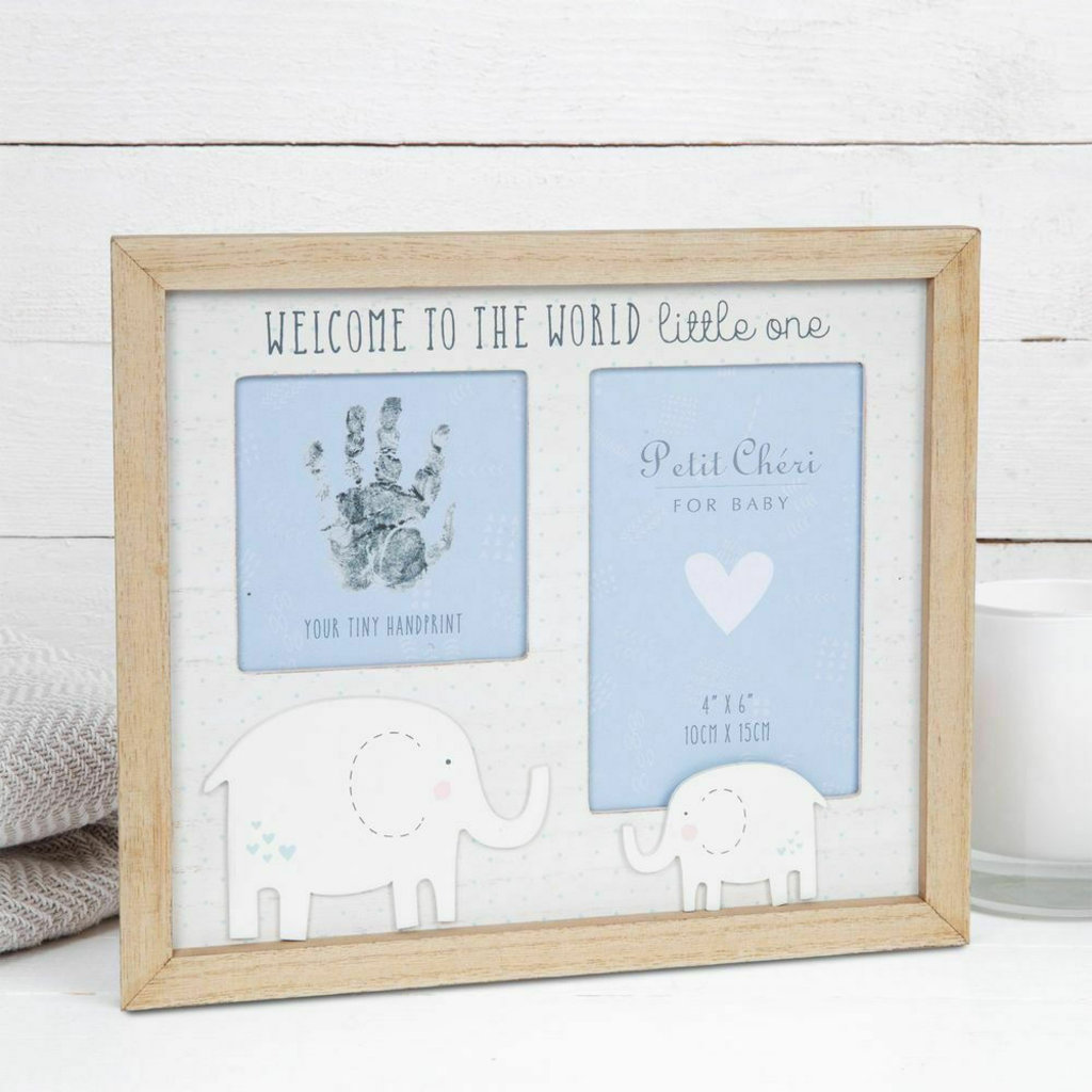 Petit Cheri Hand Print & Photo Frame 4" x 6" Blue