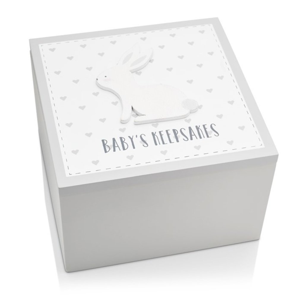 'Petit Cheri' Grey Rabbit Keepsake Box
