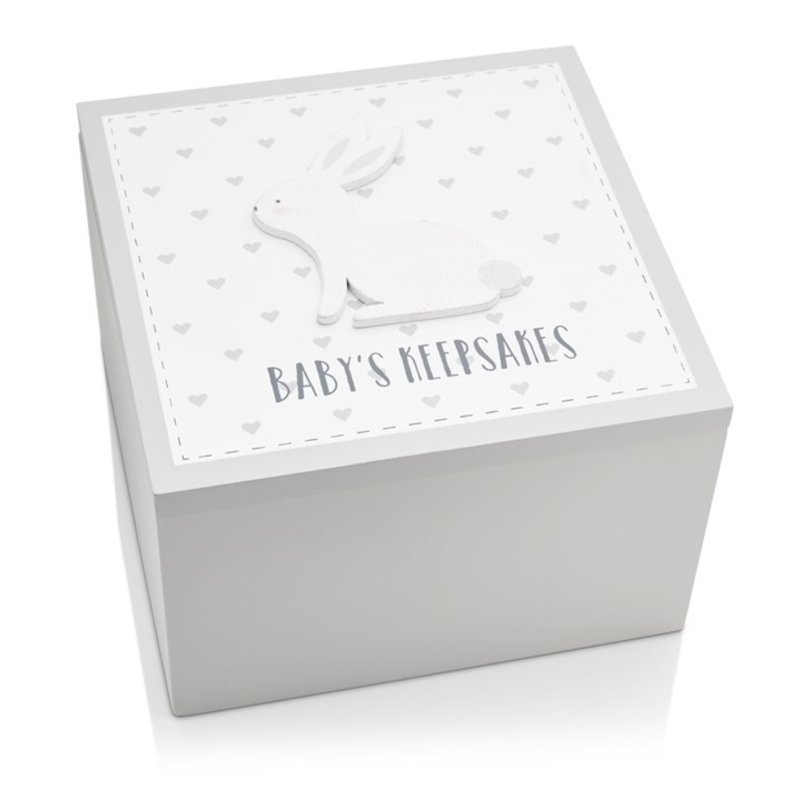 'Petit Cheri' Grey Rabbit Keepsake Box
