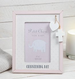 Petit Cheri Christening Photo Frame Pink 4" x 6"