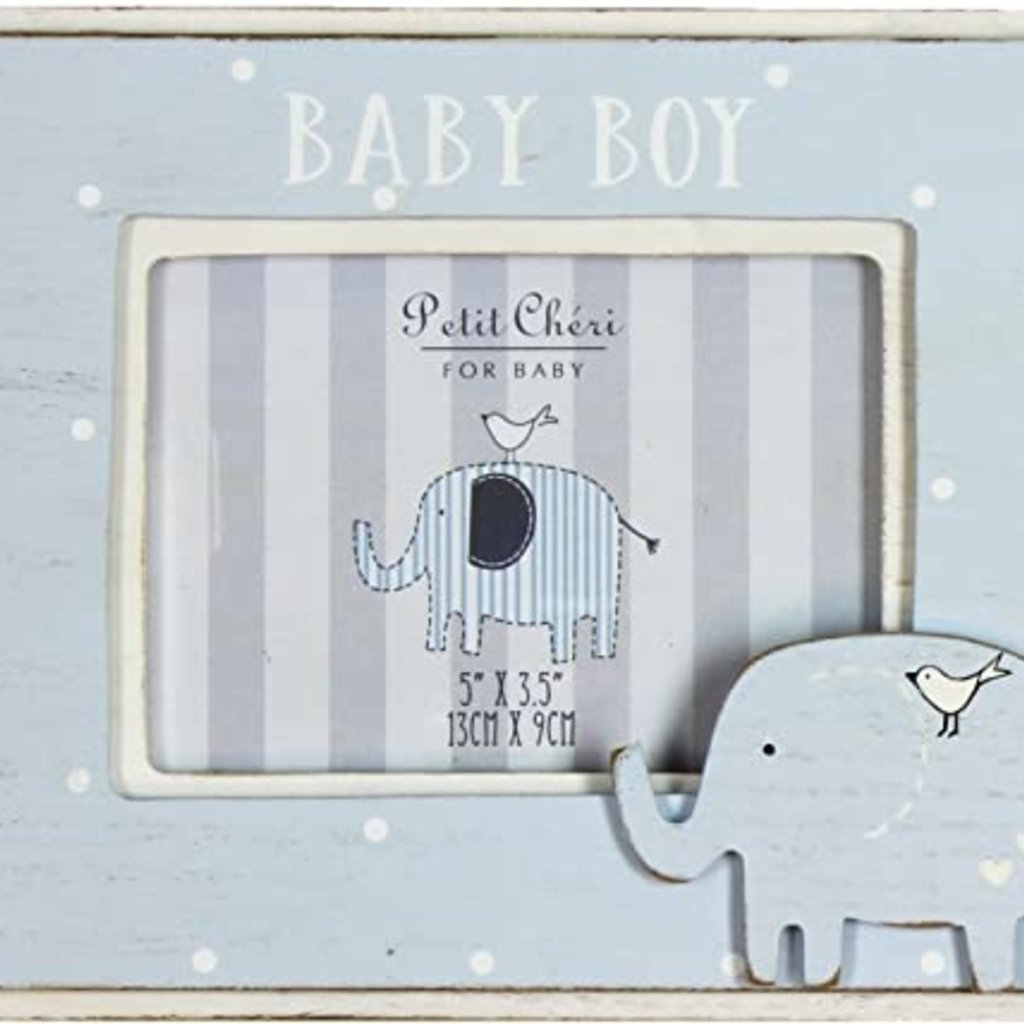 'Petit Cheri' Photo Frame 5" x 3.5" Elephant- Baby Boy