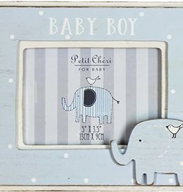 'Petit Cheri' Photo Frame 5" x 3.5" Elephant- Baby Boy
