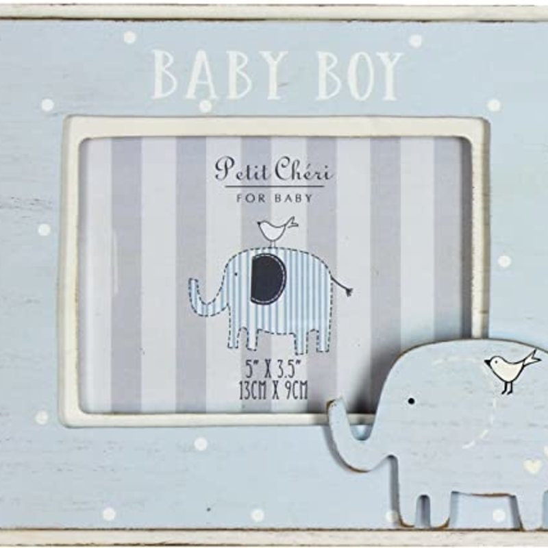 'Petit Cheri' Photo Frame 5" x 3.5" Elephant- Baby Boy