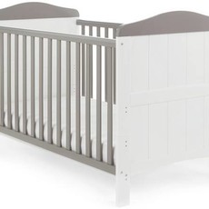 Obaby Obaby Whitby Cot Bed - White with Taupe Grey