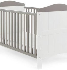 Obaby Obaby Whitby Cot Bed - White with Taupe Grey