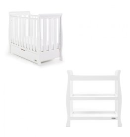 Obaby Stamford Space Saver Sleigh 2 Piece Room Set - White